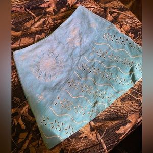 Blue leather shirt small